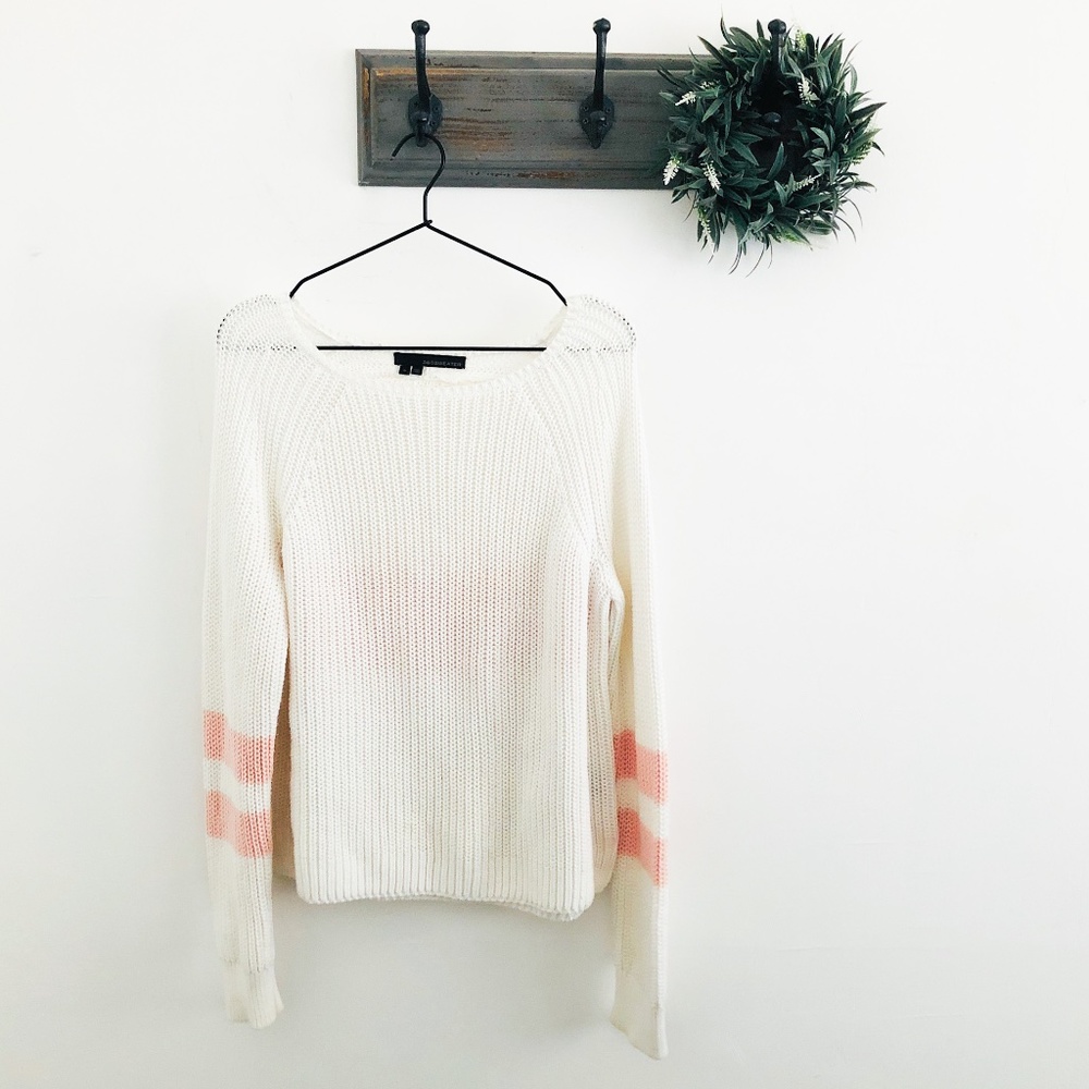 360 Sweater Pink Stripe Knit Sweater S